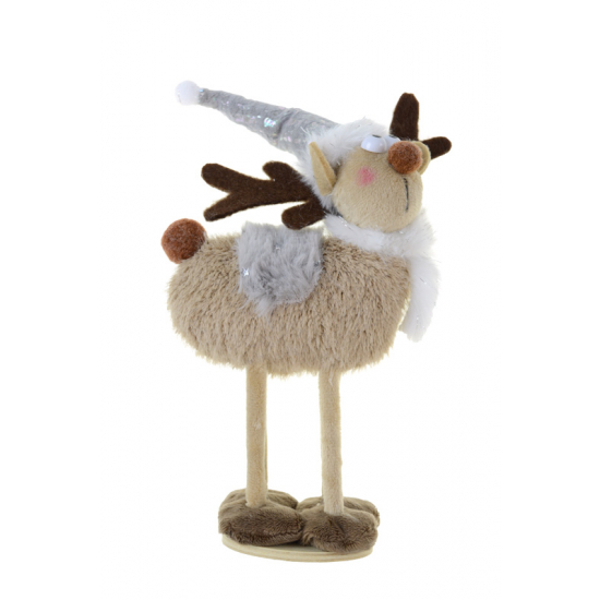 Figura szarvas plüss álló 26cm szürke