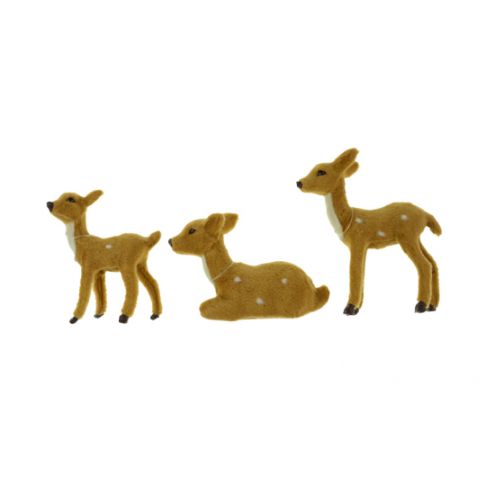 Figura szarvas plüss 9*3*12cm 3féle barna