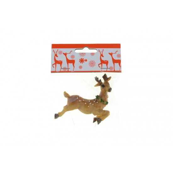 Figura szarvas poly ugró 7,4*6,8*1,5cm barna