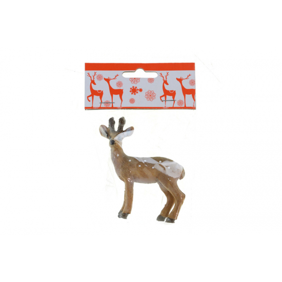Figura szarvas poly pöttyös 7,8*2,6*8,2cm barna