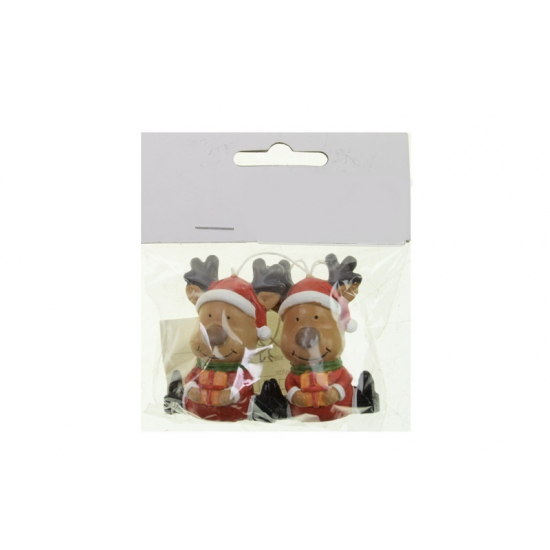 Figura szarvas poly csomaggal 6cm s/2 piros