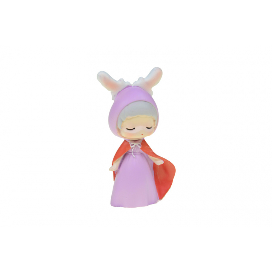 Figura szarvasjelmezes kislány poly 4*2,5*7cm lila