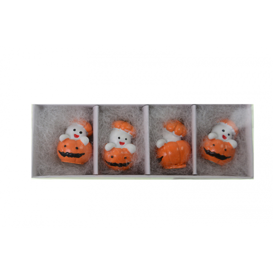 Figura szellem poly 3,5cm s/4 tökben  narancs/fehér