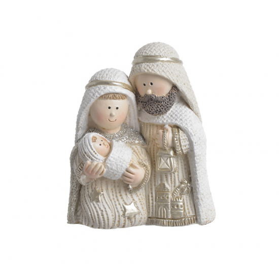 Figura szent család kerámia 7cm natúr/barna