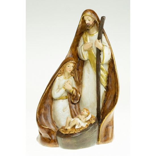 Figura szent család poly 18cm barna