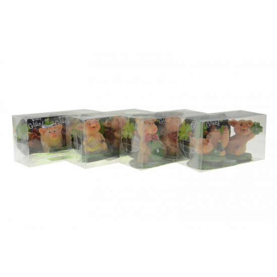 Figura szerencse malac poly 3*3*5 dobozos többféle