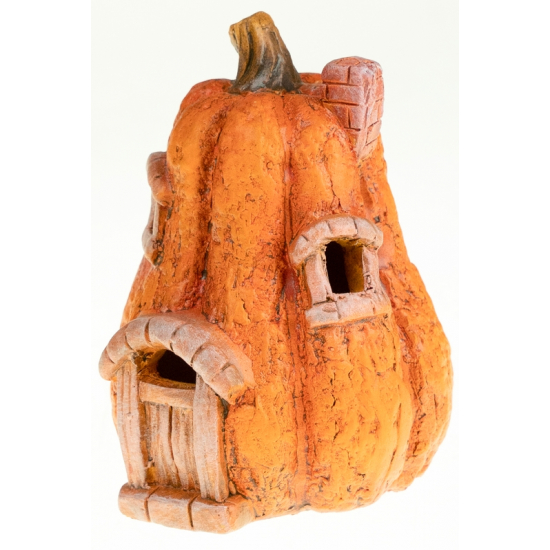Figura tökház terrakotta 8.3*7.9*11.3cm LED-es narancs