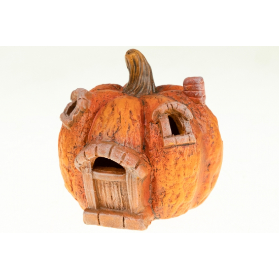 Figura tökház terrakotta  9*10*10cm LED-es narancs