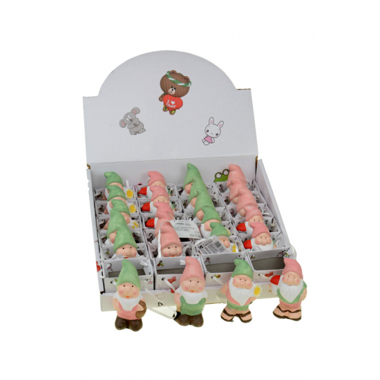 Figura törpe kerámia sapkás 4*3.5*8.7cm csizmában zöld
