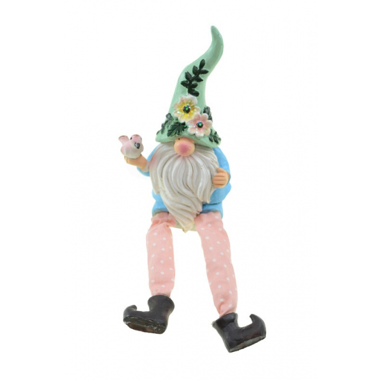 Figura törpe poly lógólábú 7*6*21cm halványkék