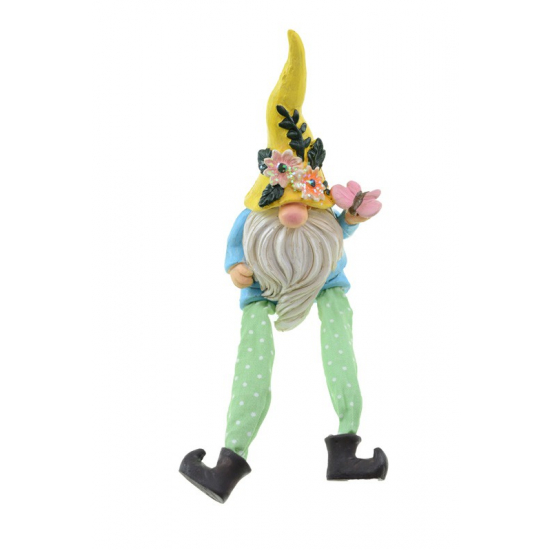 Figura törpe poly lógólábú 7*6*21cm sárga