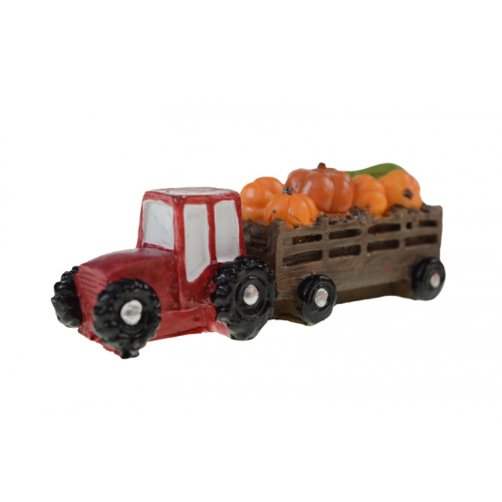 Figura traktor poly 9,2*2,9*32,2cm tökkel piros