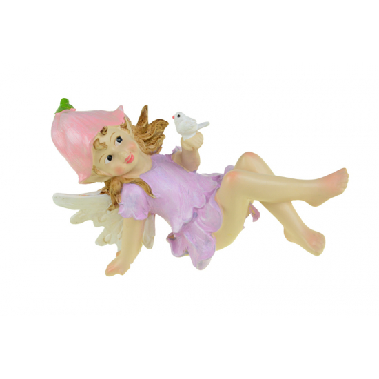 Figura tündér poly 19.5*10*12cm ülő színes