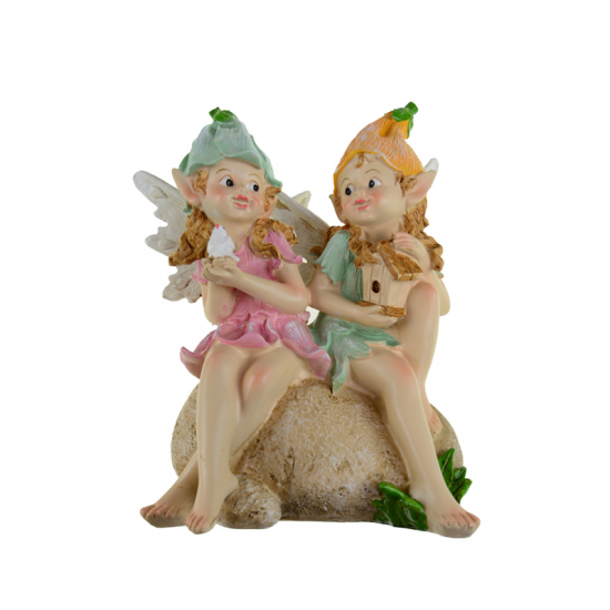 Figura tündér poly 19*16.3*23cm ülő színes