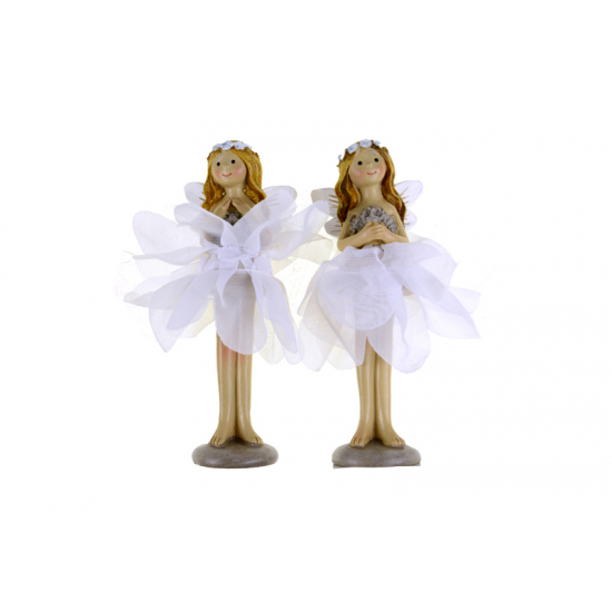 Figura tündér poly 7*6*11.5cm 2féle fehér