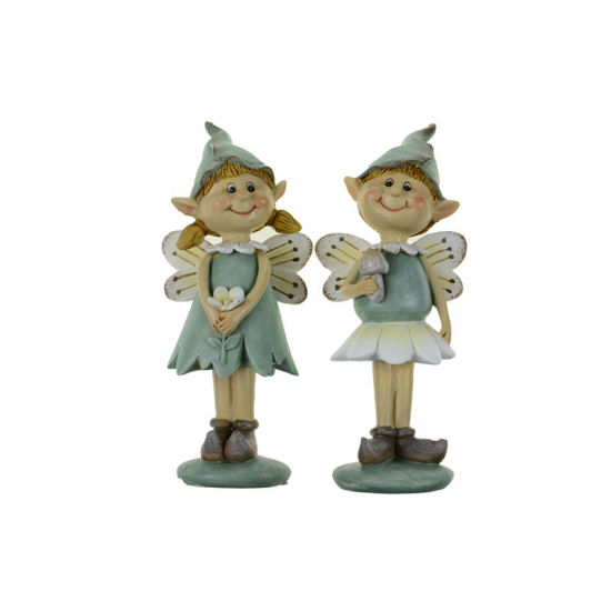 Figura tündérmanó fiú/lány sapkás 6.8*4.8*16cm szürke