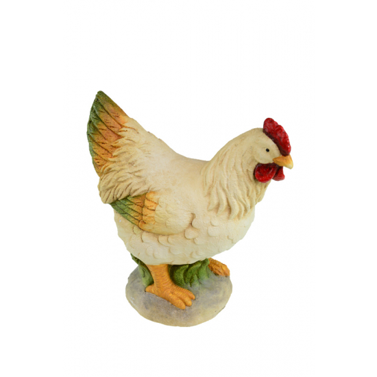 Figura tyúk magnézia 16.5*28.5*31cm fehér