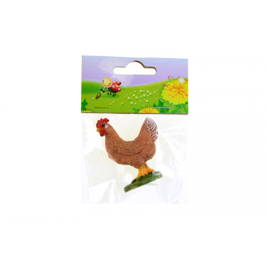 Figura tyúk poly 5,4cm barna
