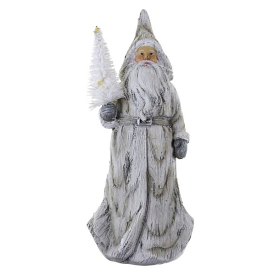 Figura Télapó poly világító 7*18cm szürke
