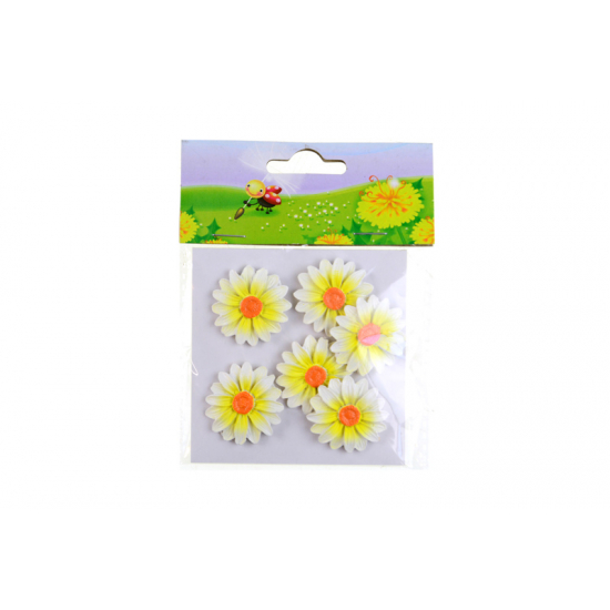 Figura virágfej 3cm s/6 sárga
