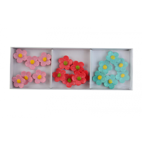 Figura virágfej poly 2,1cm s/18 színes