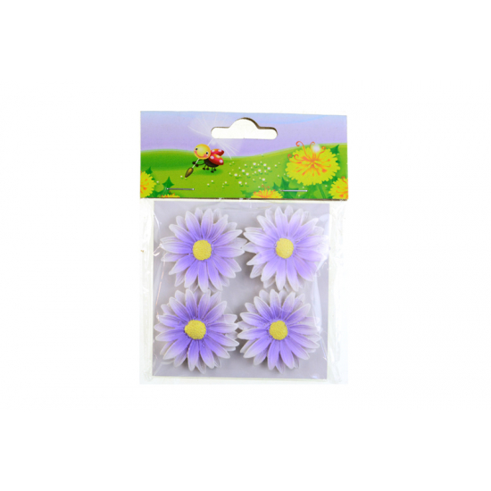 Figura virágfej poly 3,9cm s/4 lila