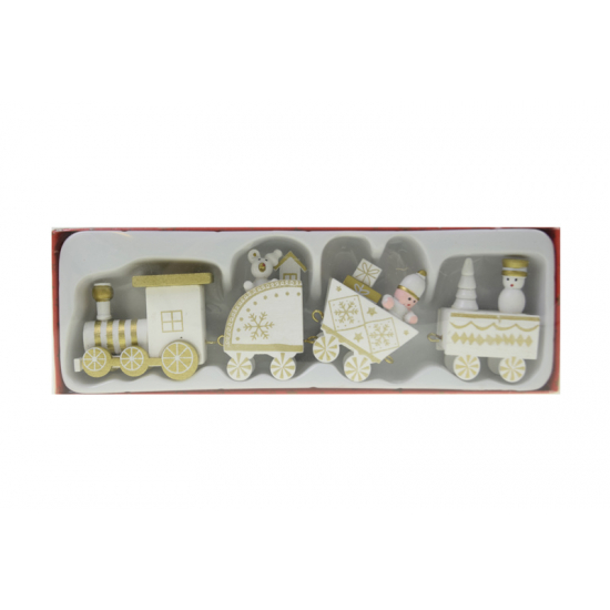 Figura vonat fa 22.5X7.5X2.7cm fehér