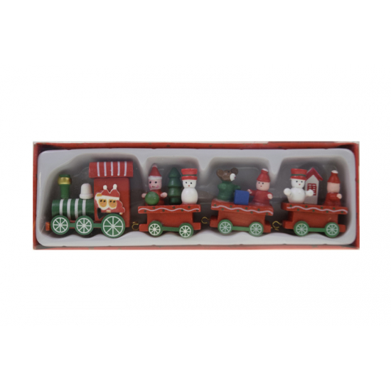 Figura vonat fa 22.5X7.5X2.7cm piros