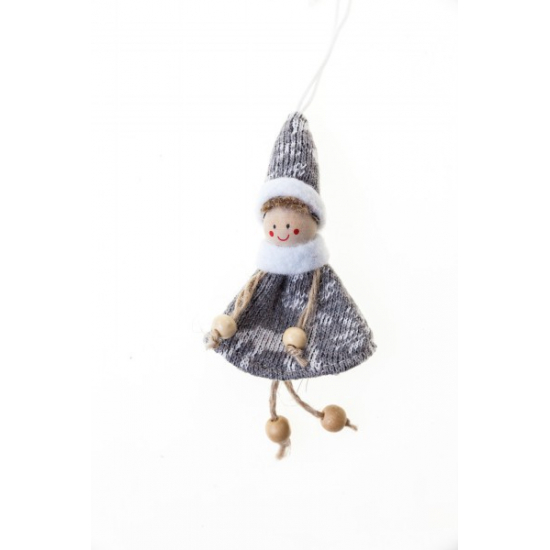 Figura fiú textil lógó 12cm mintás szürke