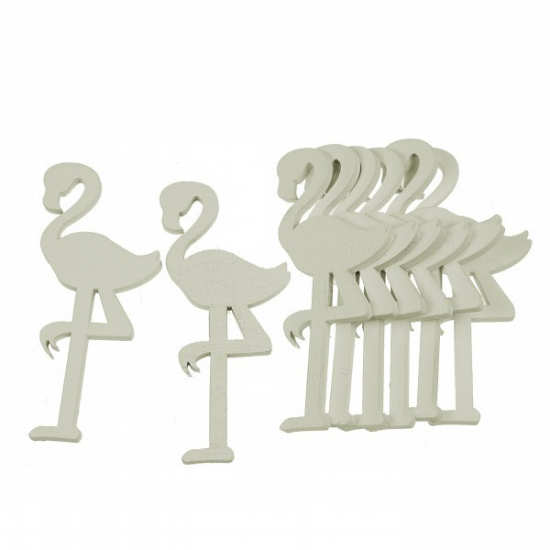 Figura flamingó fa 10cm s/12 fehér