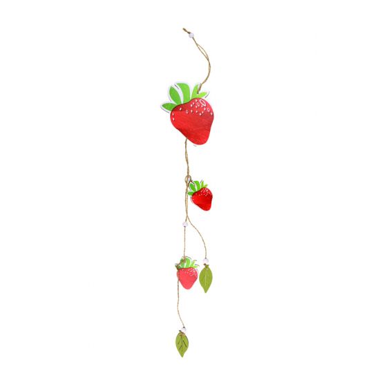 Girland fa eper 61cm piros