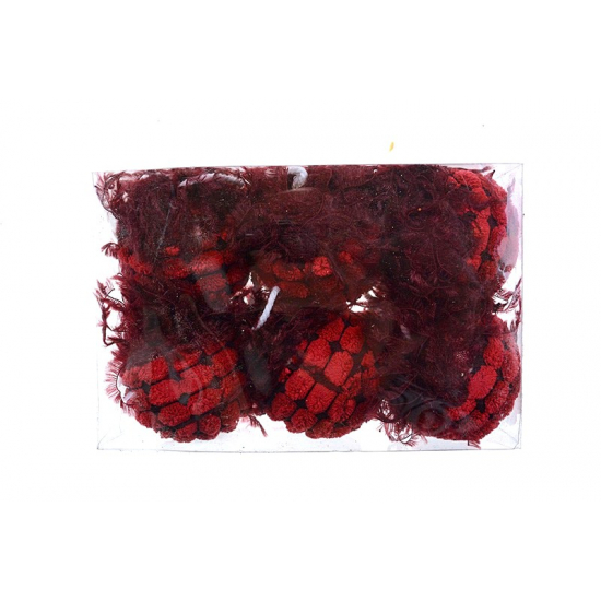 Gömb hab D6cm S/6 burgundy