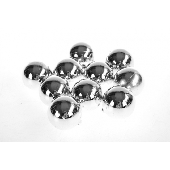 Gömb műanyag D4cm s/24 akasztó nélkül fényes ezüst