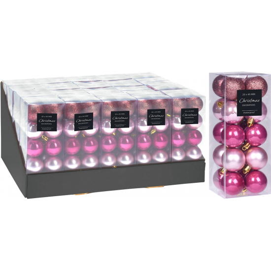 Gömb műanyag D4 s/20 mix pink