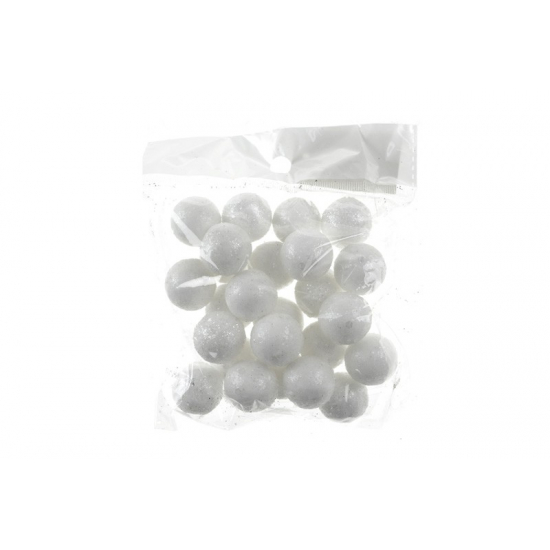 Gömb plasztik 2,3cm 15g fehér