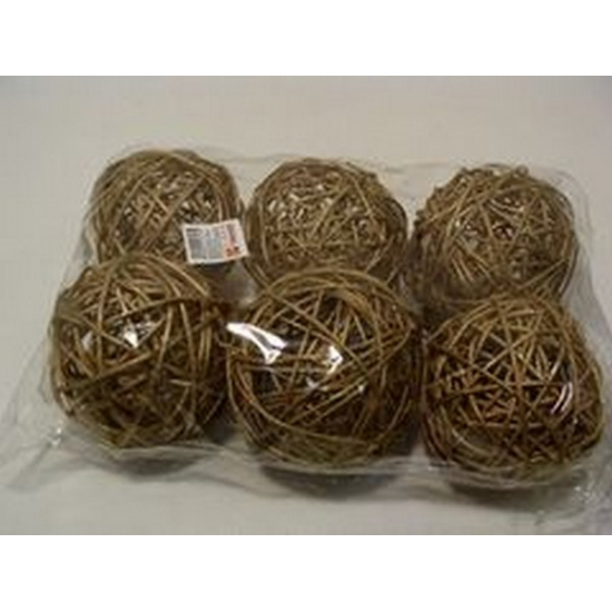 Gömb rattan 10cm s/6 glitteres narancs