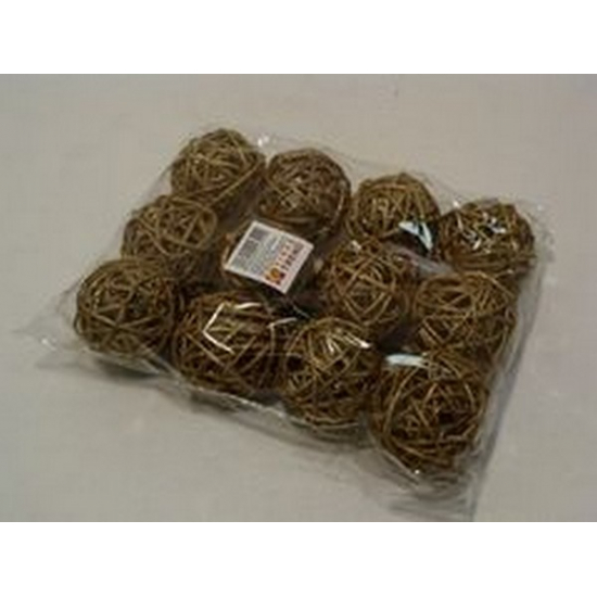 Gömb rattan 7cm s/6 glitteres narancs