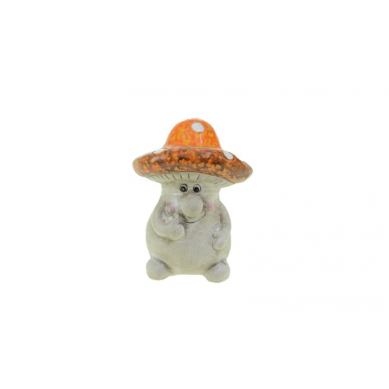 Figura gomba kerámia 8*6cm narancs