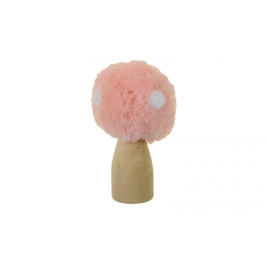 Gomba plüss/fa 7*4.5*4.5cm rózsaszín