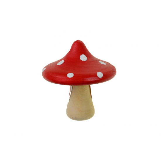 Figura Gomba poly pöttyös 5.8*5.8*6.5cm piros