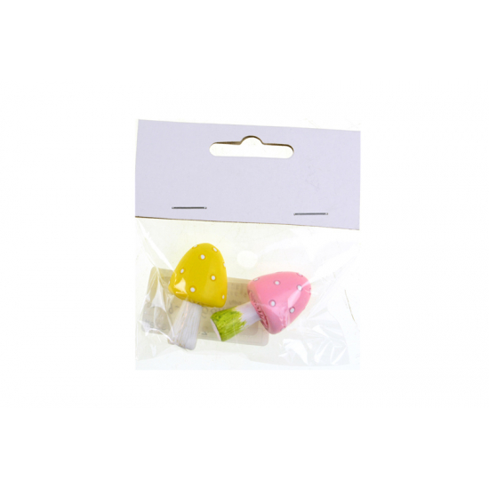 Gomba poly 7.8x9x2.5cm s/2 sárga/rózsaszín
