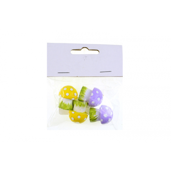 Gomba poly 8x9x1.8cm s/4 pöttyös lila/sárga