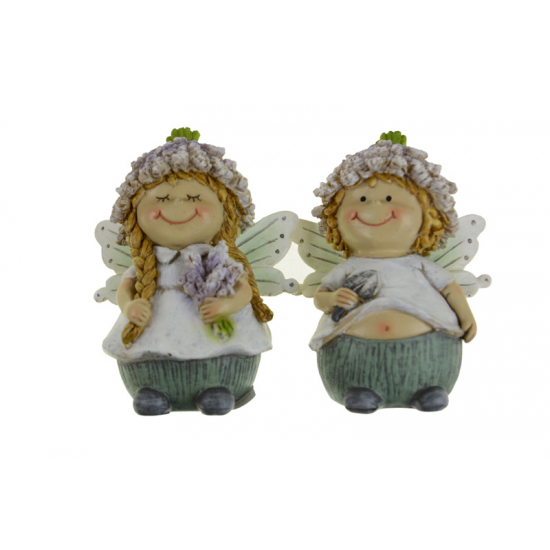 Figura fiú/lány poly levendula 8*4*10cm kék