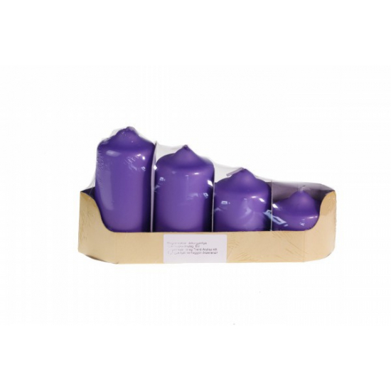 Gyertya adventi H45 50-110 S/4 emelkedő satin lila