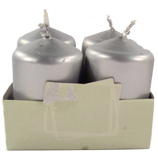 Gyertya adventi 40/60 s/4 Metál ezüst