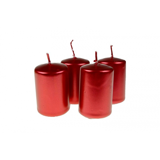 Gyertya adventi 40/60 s/4 Metal piros