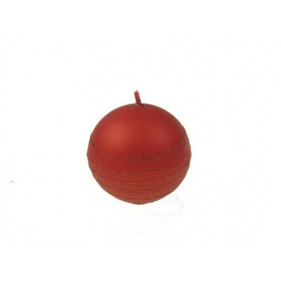 Gyertya gömb 80Ines satin piros