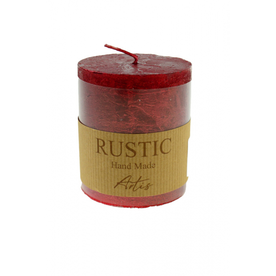 Gyertya henger Rustic 70/80 Metál piros