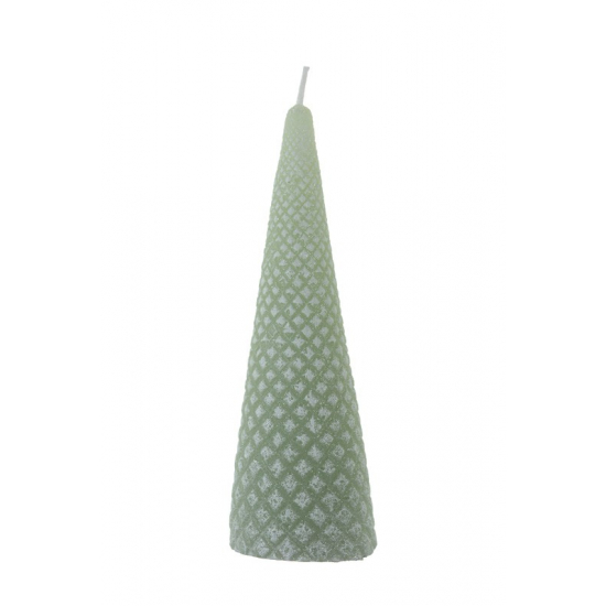 Gyertya kúp négyszöges 5*16cm hemloc zöld