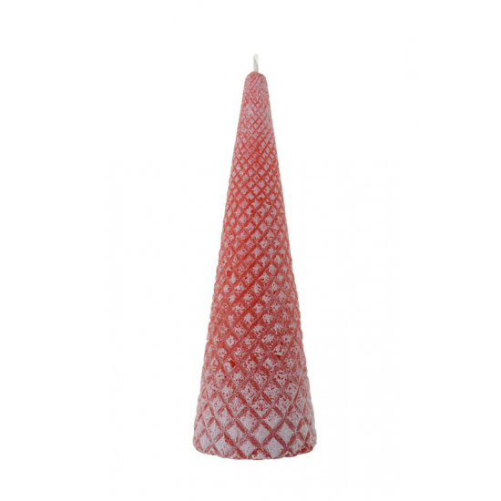Gyertya kúp négyszöges 5*16cm piros